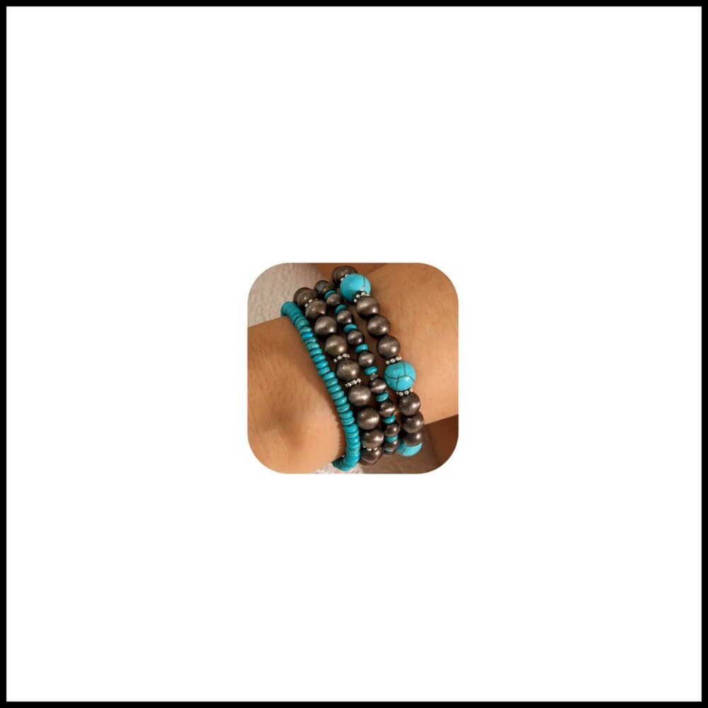 Navajo Pearl Beads Bracelet Western Native American Jewelry Alloy Women's